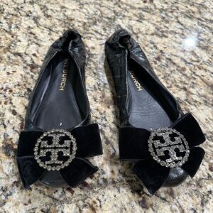 Tory Burch embellished ballet flat, navy blue, sz 9.5